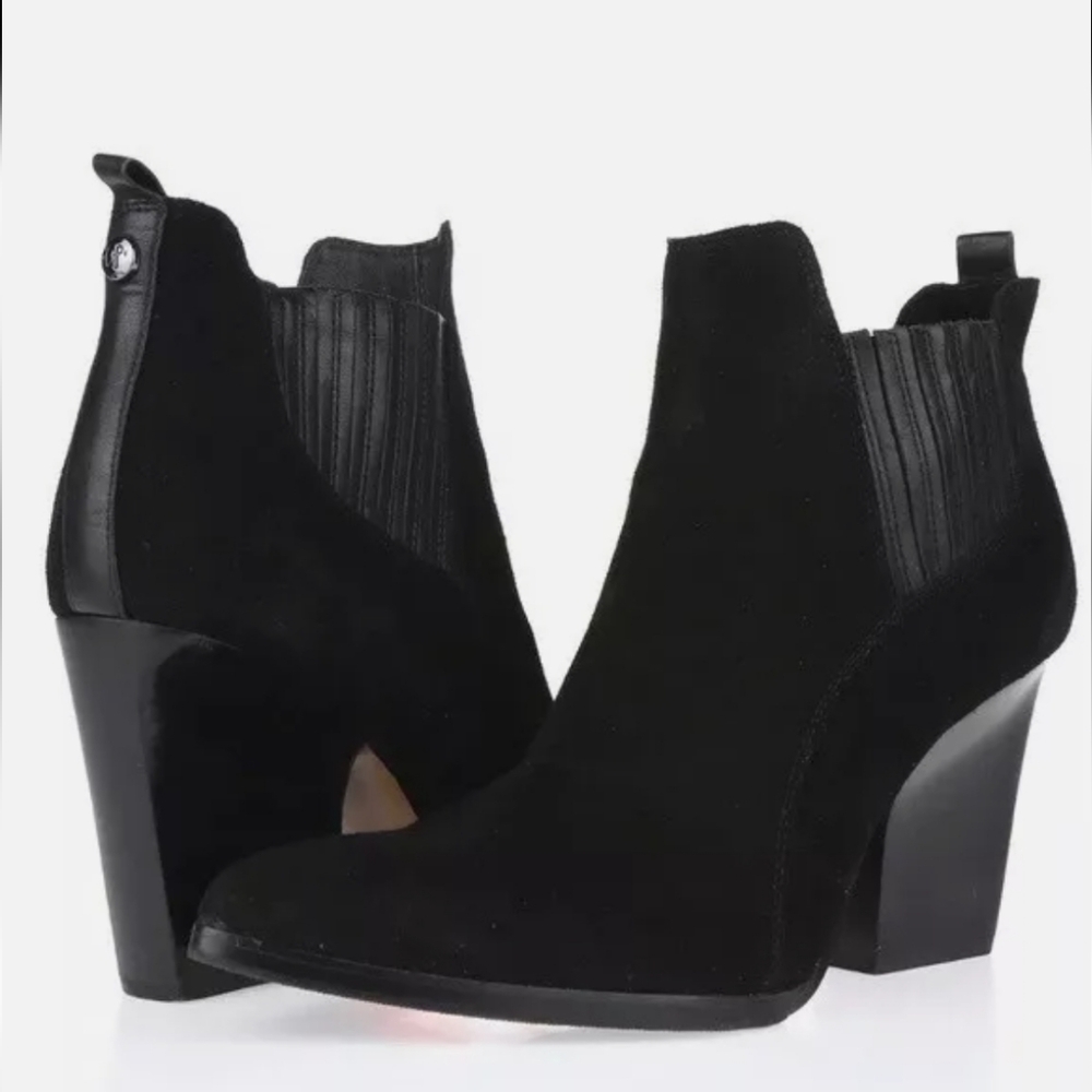 Donald J Pliner Vale Black Western Ankle Boots